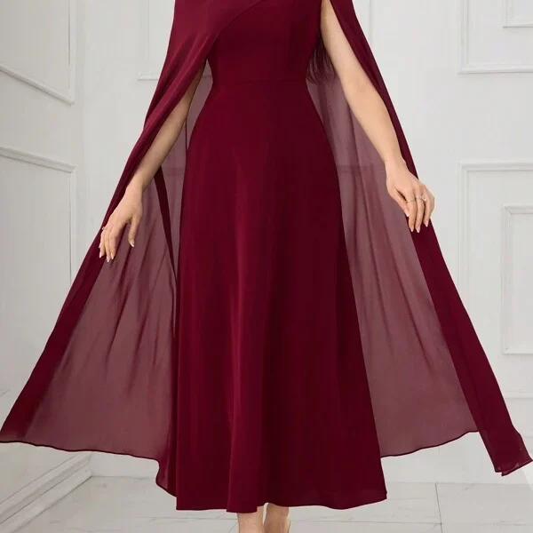 Modelyn العيد فستان كاجوال للسيدات مزين بالزهور ثلاثية الأبعاد وألوان سادة