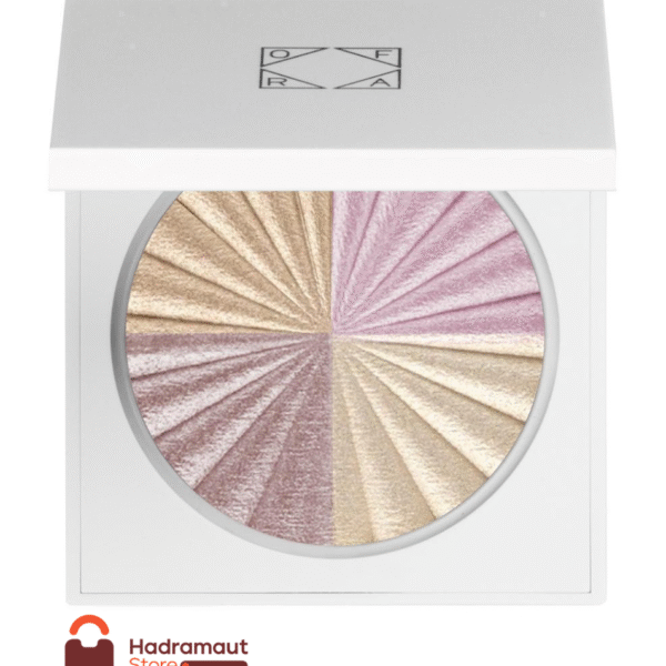 (هايلايتر)”OFRA” دائرية مقسمة إلى4 قطاعًا ملونًا بدرجات من اللون الذهبي والبرونزي والوردي اللامع.