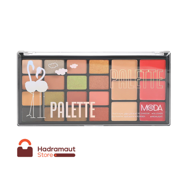 الباليت مودا بيوتي تحتوي من ظلال العيون والبلاشر والبودرة والهايلايتر، مناسبة لجميع أنواع البشرة